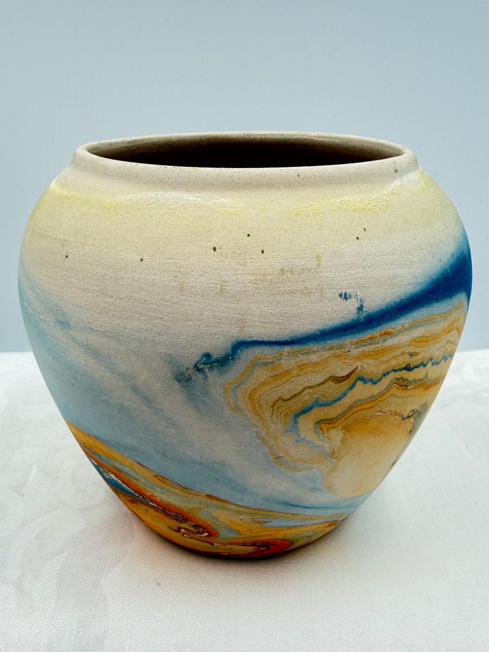Nemadji Pottery Vase Multicolor Earth Tones Southwest 4.5" H USA